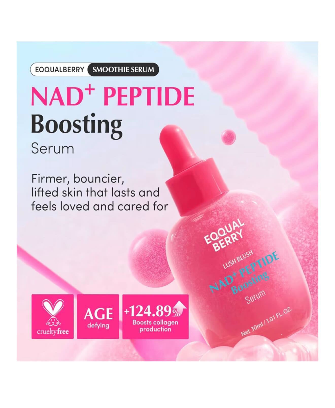 Eqqualberry lush blush NAD+Peptide Boosting serum 30ml
