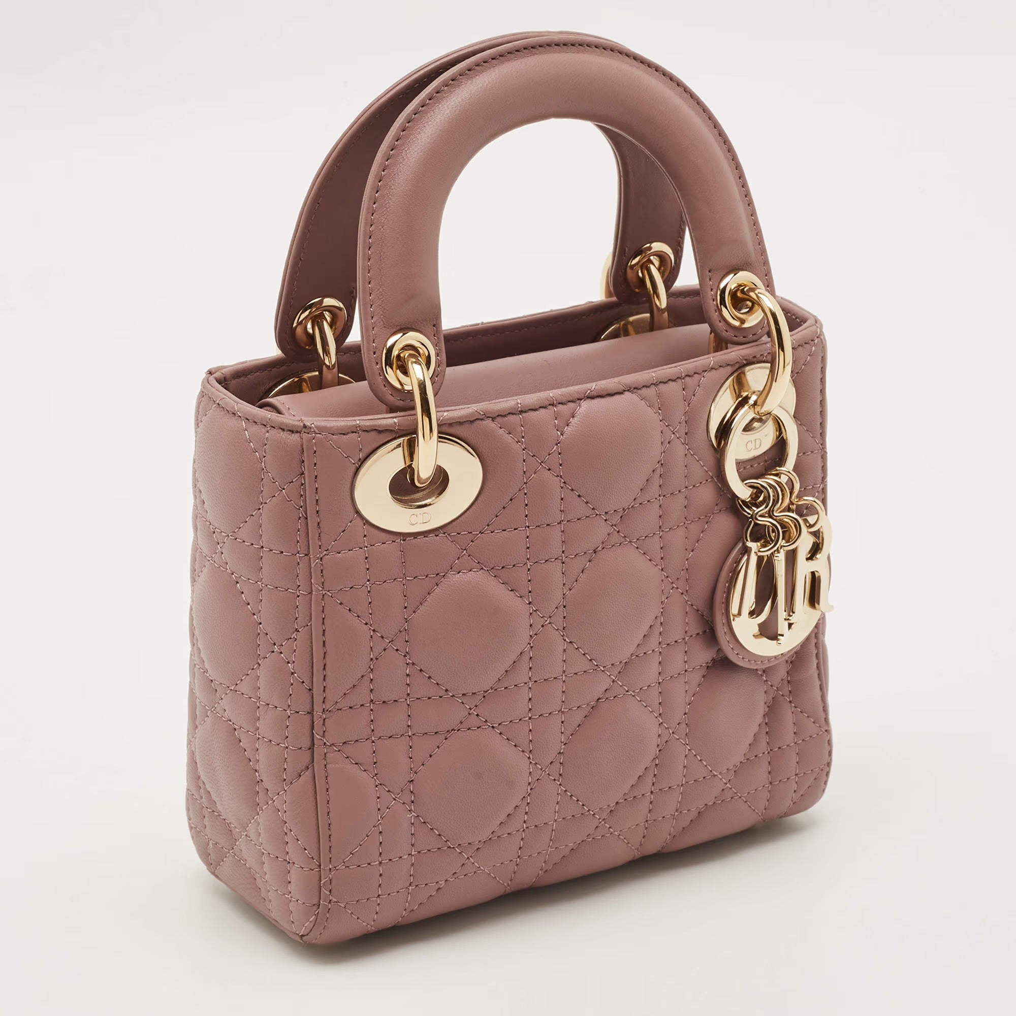 Dior Lady Dior Mini Mauve Cannage Leather