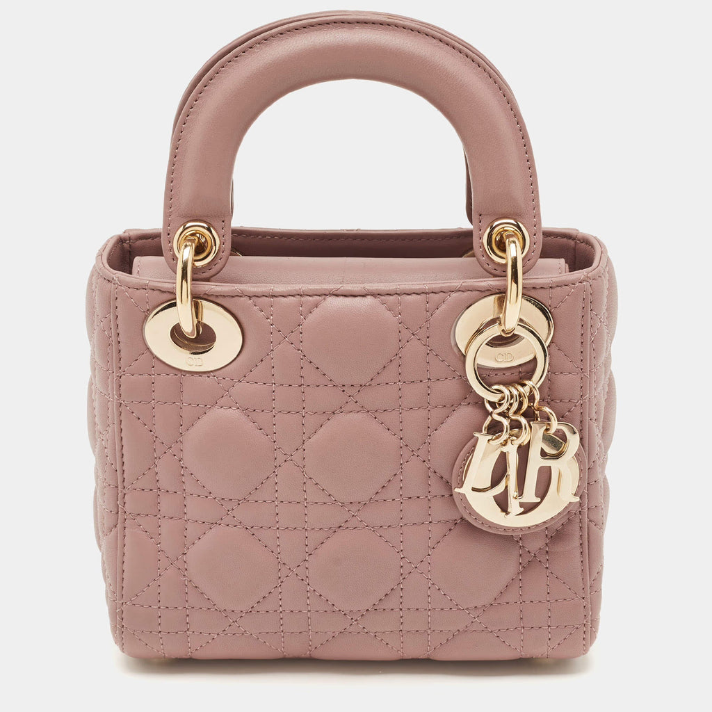 Dior Lady Dior Mini Mauve Cannage Leather