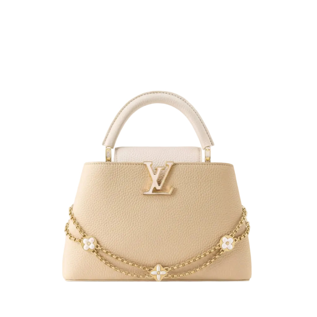 LOUIS VUITTON Capucines BB in beige and white - Small Size