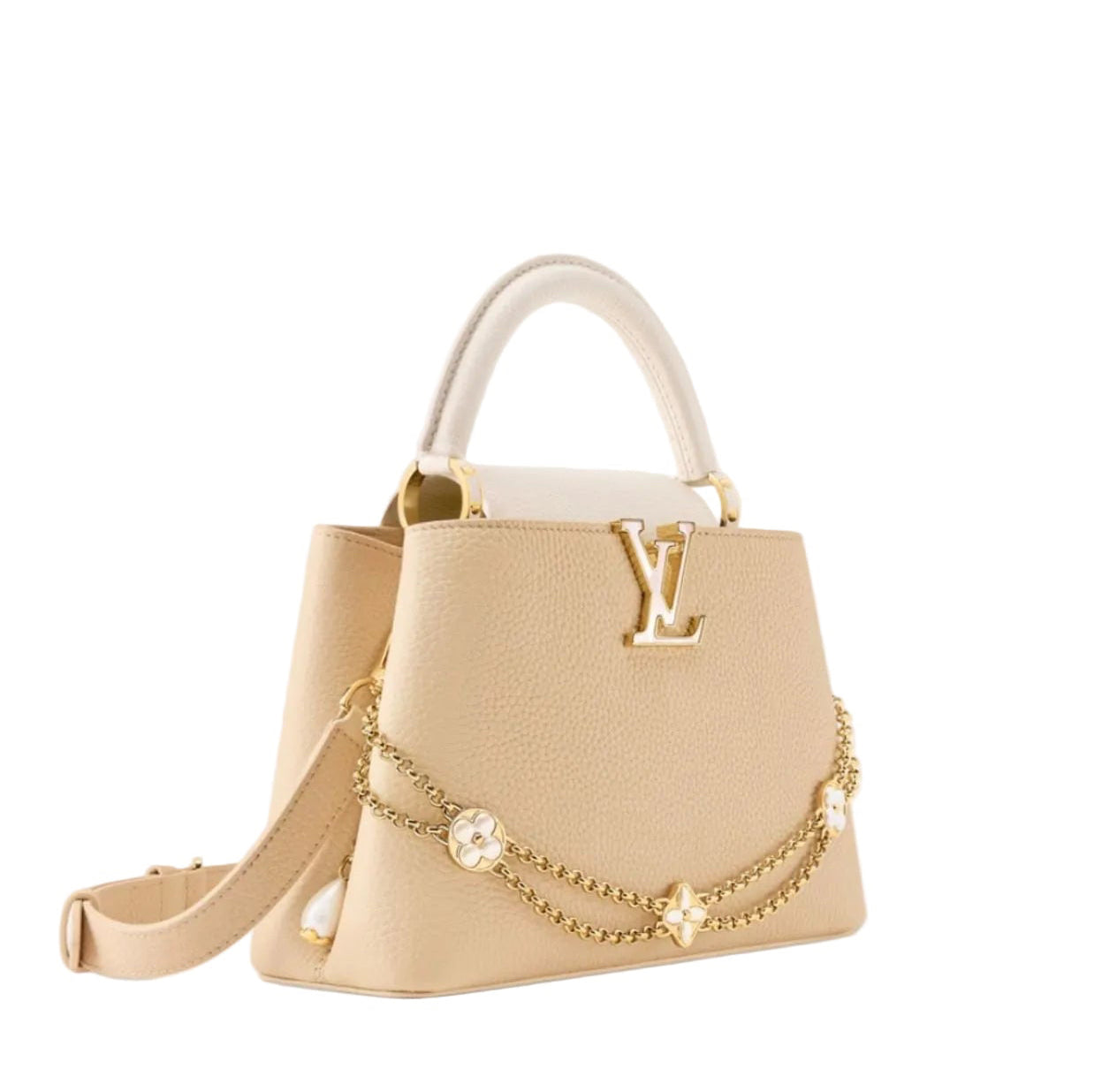 LOUIS VUITTON Capucines BB in beige and white - Small Size