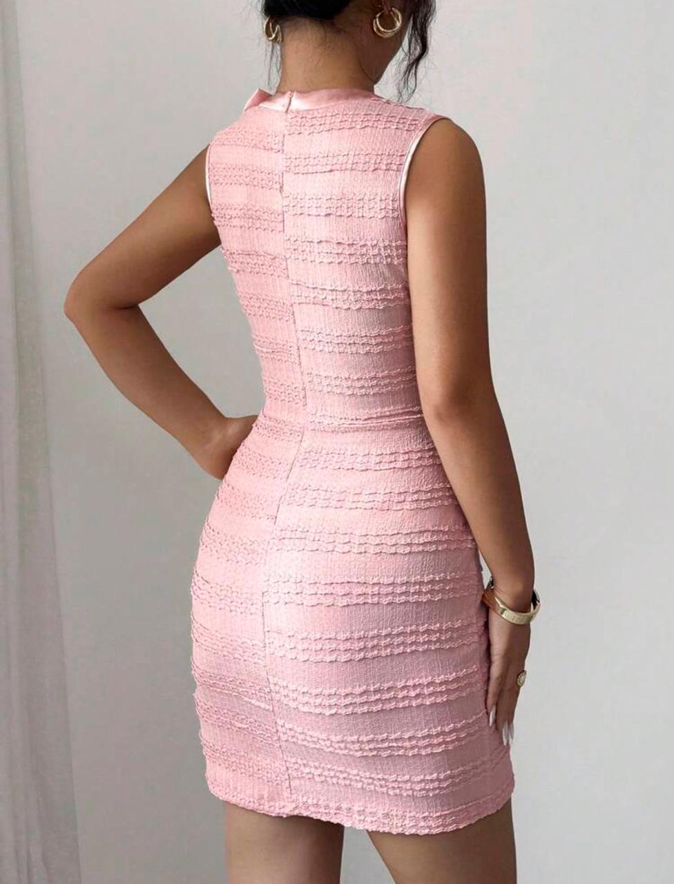 Elegant summer mini pink dress