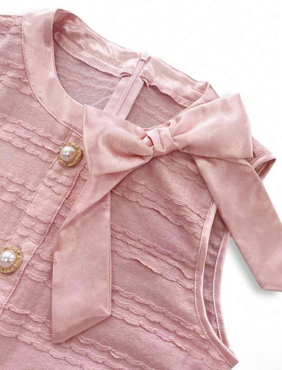 Elegant summer mini pink dress